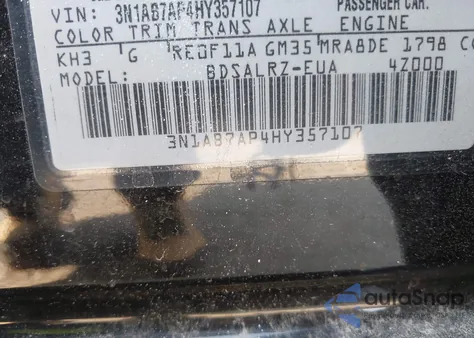 2017 Nissan Sentra Sr из США, поврежденный, VIN 3N1AB7AP4HY357107